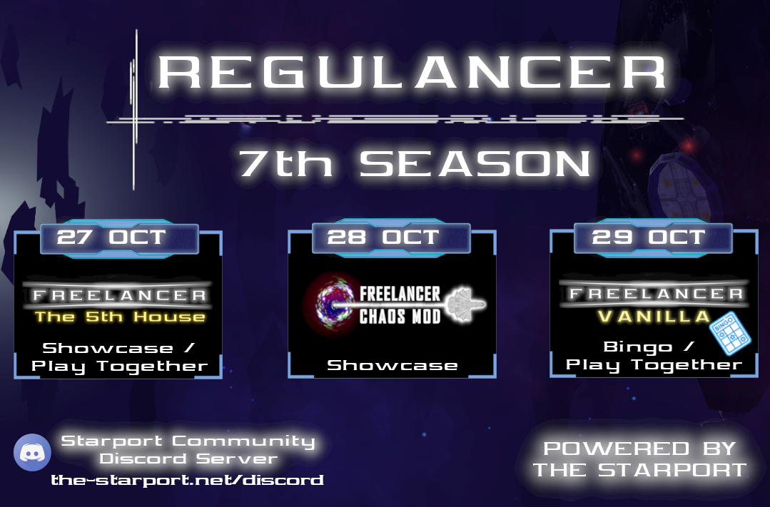 The regulancer flyer, showing dates for each event that is taking place as part of the series.